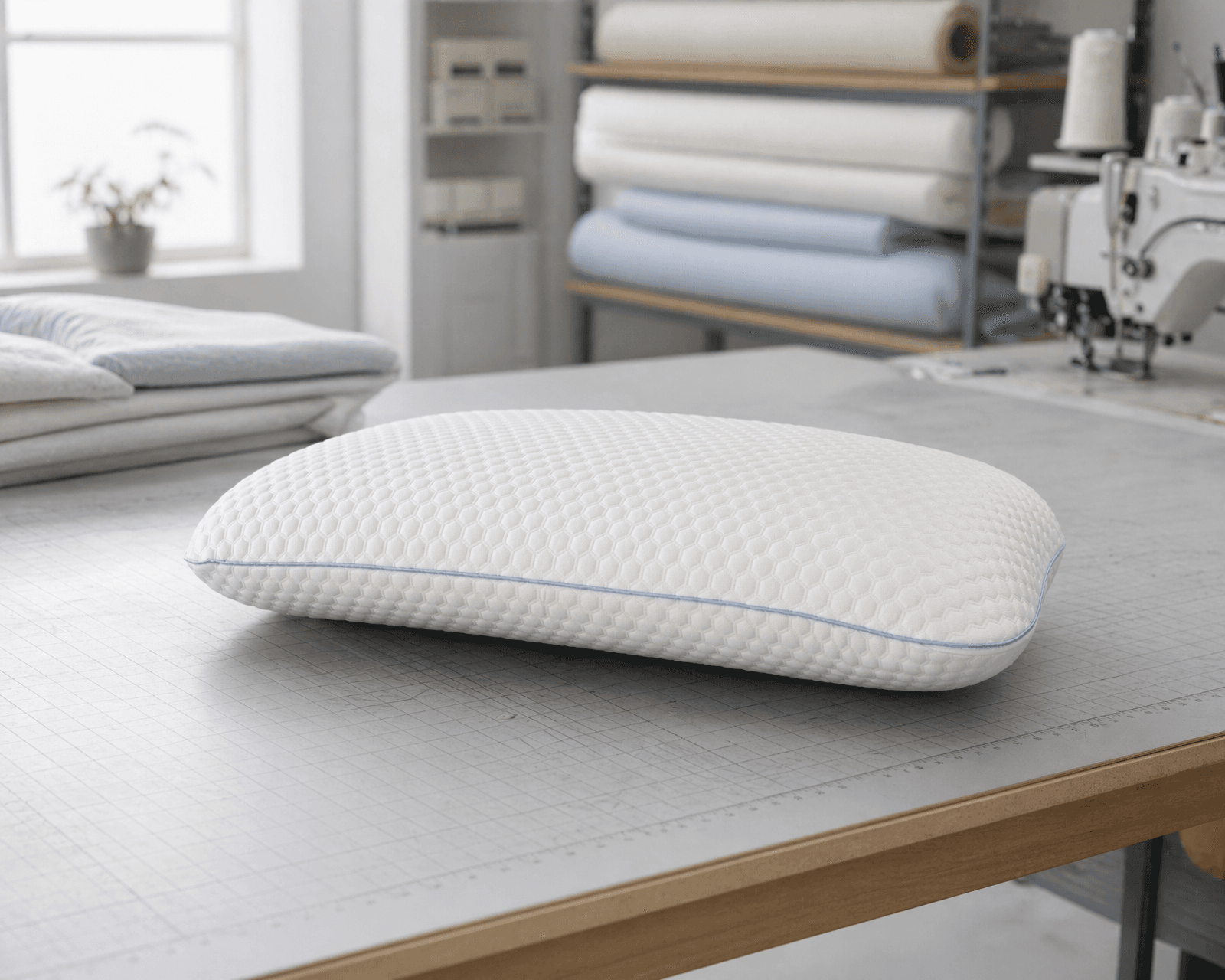 Maple Sleep pillow in a clean Canadian manufacturing environment.